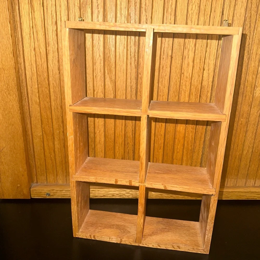 Wooden Wall Cubby Trinket Shelf
